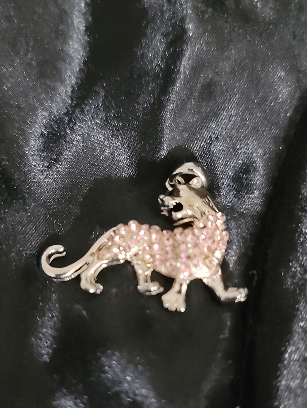 Pink Crystal Lion Pendant